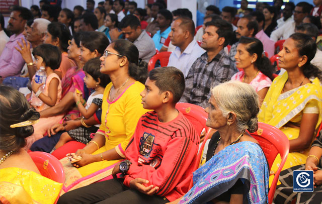 Hundreds massed into the Grace Ministry New Year Prayer 2019 at the Prayer center, Balmatta, Mangalore here on Tuesday, Jan 1st, 2019. 